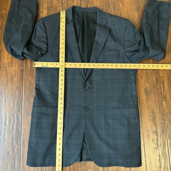 BURBERRY LONDON Bond Street Mens Sport Coat Gray Plaid Wool Jacket - Picture 11 of 12